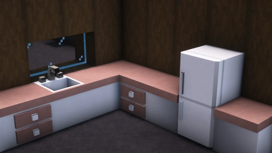 Kitchen in Minecraft with MrCrayfish's Furniture mod