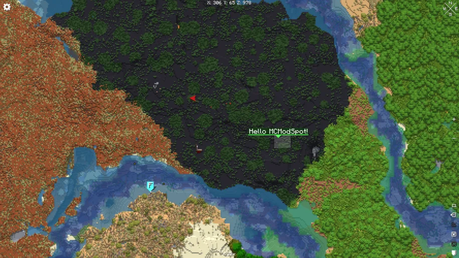 La carte du monde de Xaero dans Minecraft