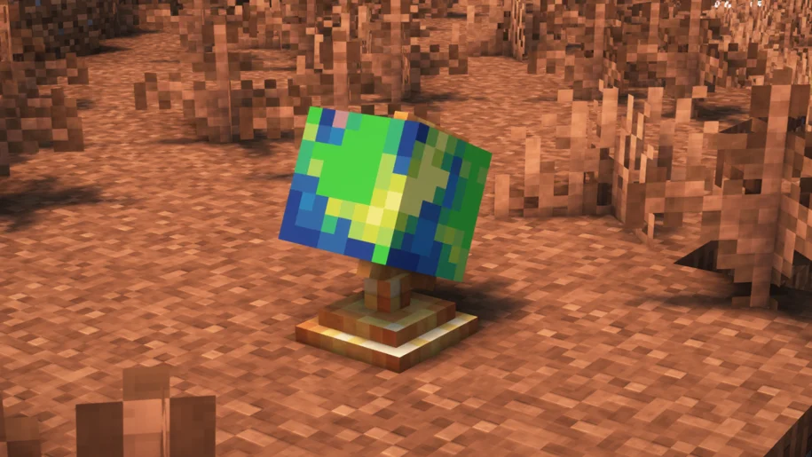 Globe in Minecraft from the Supplementaries Mod