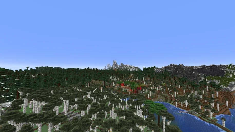 Far render distance in Minecraft with Distant Horizons mod