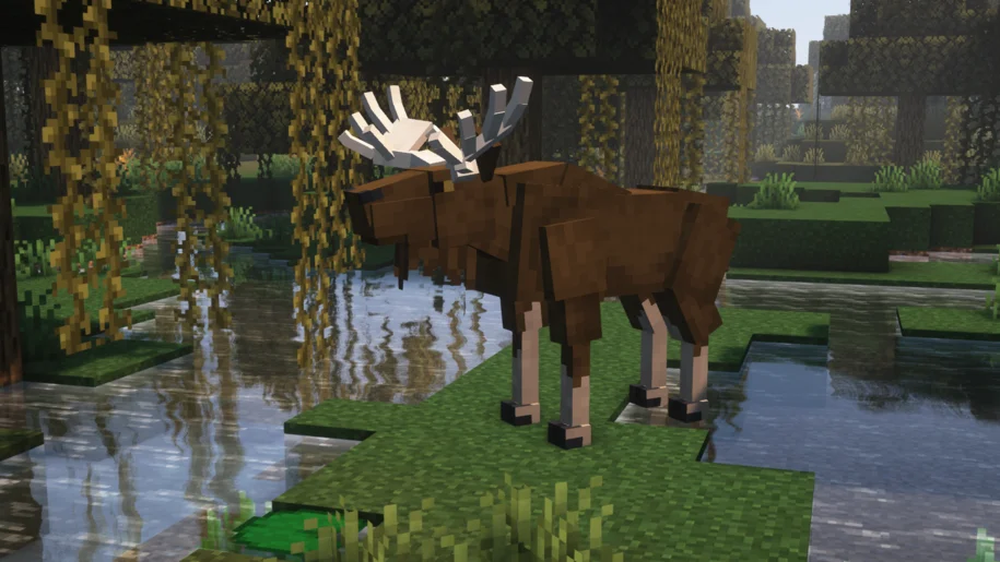 Moose in Minecraft from the Better Animals Plus mod