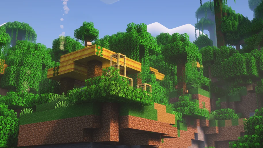 Minecraft village in a jungle biome from the Towns & Towers Mod