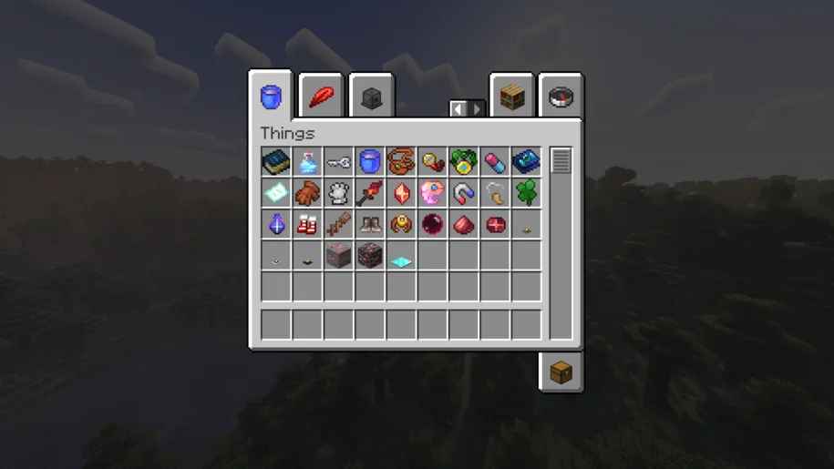 An overview of all items added by the Things mod for Minecraft