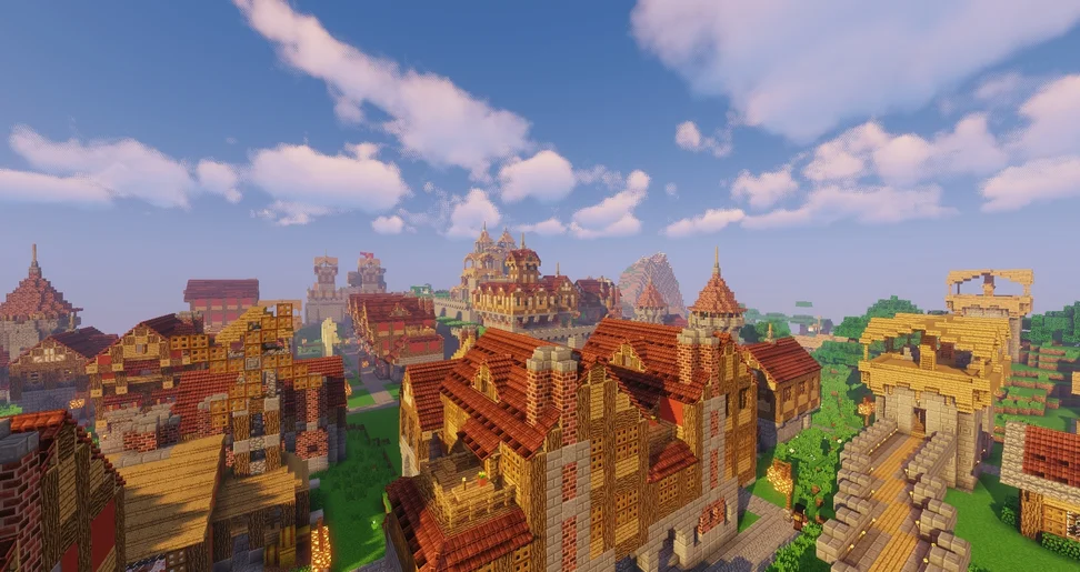 Une colonie dans Minecraft du mod MineColonies