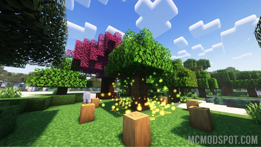 Le rituel de la forêt dans Minecraft du mod Nature's Aura