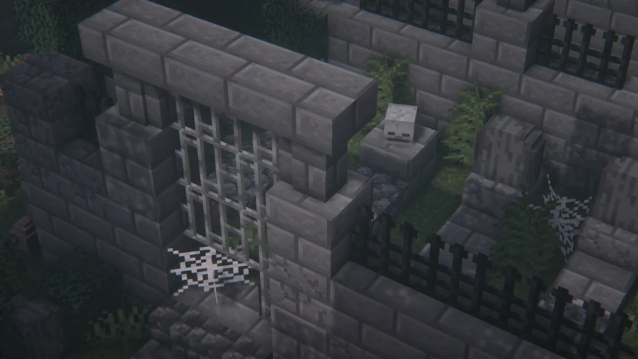 An abandoned graveyard in Minecraft