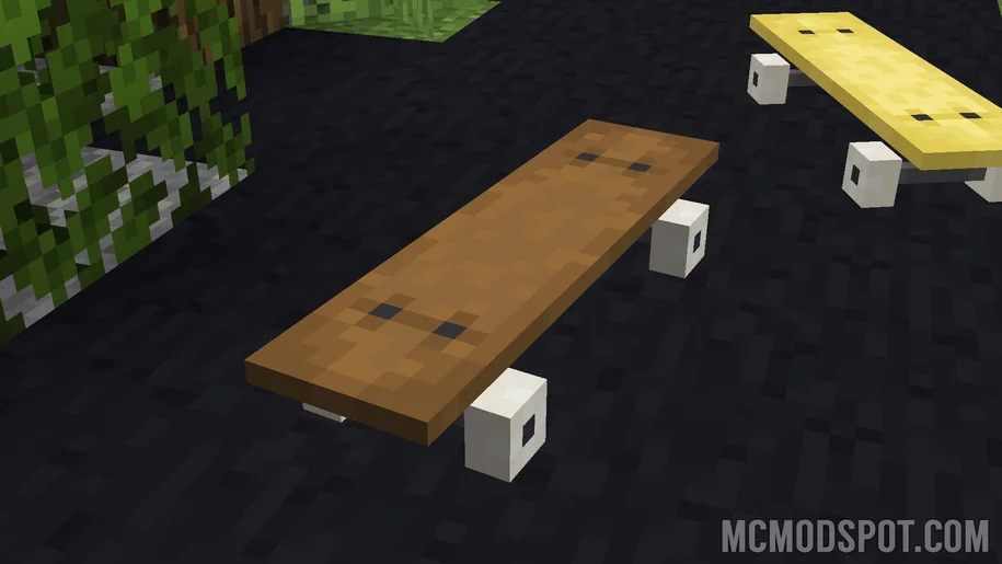 Skateboard in Minecraft from the I Wanna Skate mod